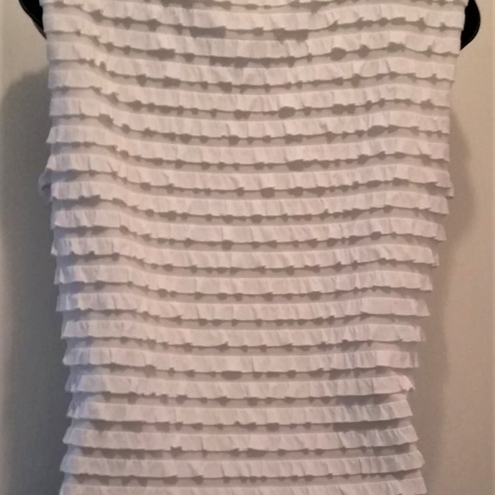 Joseph Ribkoff White Ruffle Tank Top - Picture 3 of 5